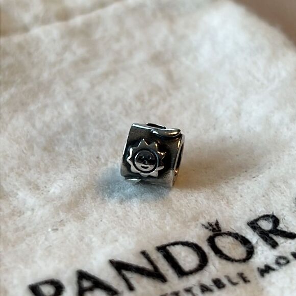 Retired Authentic Pandora Sun, Moon, Stars Sterling Silver Charm Bead -790128 - Picture 6 of 6